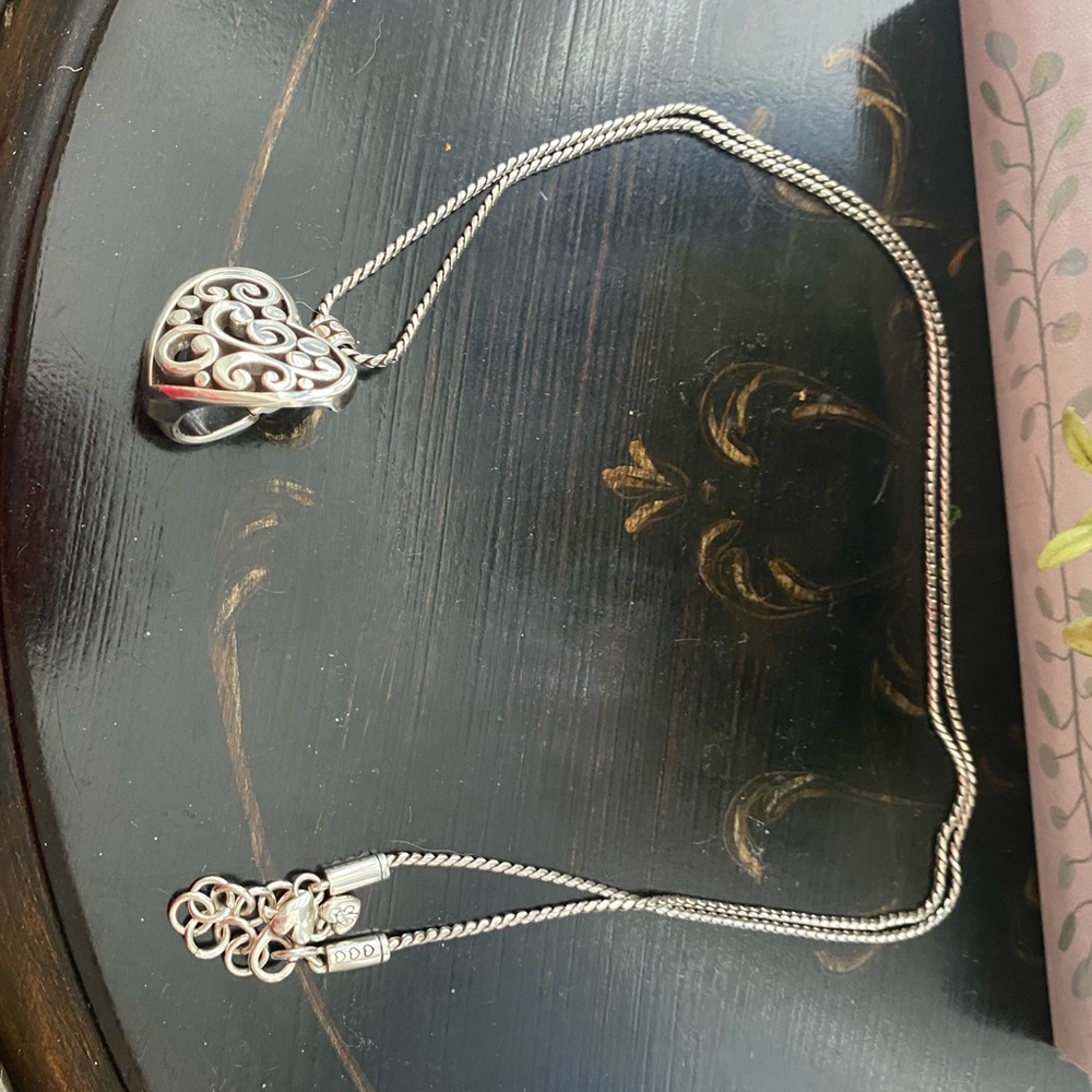 Brighton Contempo Heart Badge Clip Necklace.
